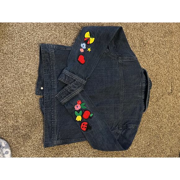 Hanna Andersson Best Friends Patched Denim Jacket size 140 - Picture 4 of 4